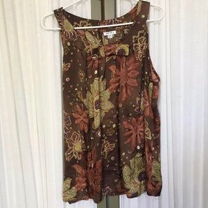super cute silk floral boho sleeveless summer top